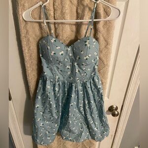Blue floral pattern dress